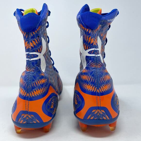 Under Armour Clutch Highlight High Top Football Cleats 13 Blue Orange main image 9